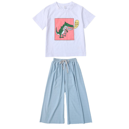 Conjunto Dos Piezas Estilo Occidental: Pantalón Ancho y Blusa Manga Corta - Image 9