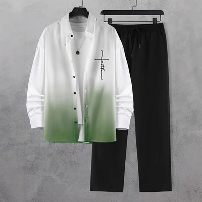 Conjunto Degradado de Color - Camisa y Pantalón de Manga Larga - Image 2