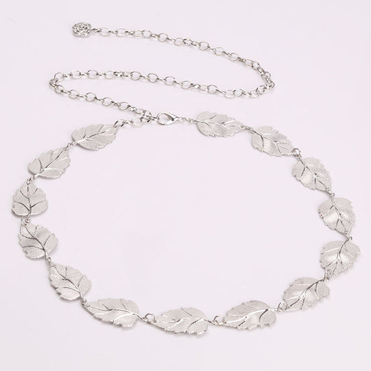 Cinturón Metálico Dorado con Hojas - Accesorio Elegante Femenino - Image 3