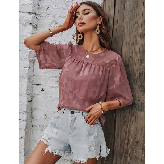 Blusa Suelta con Estampado en Chifón - Image 15