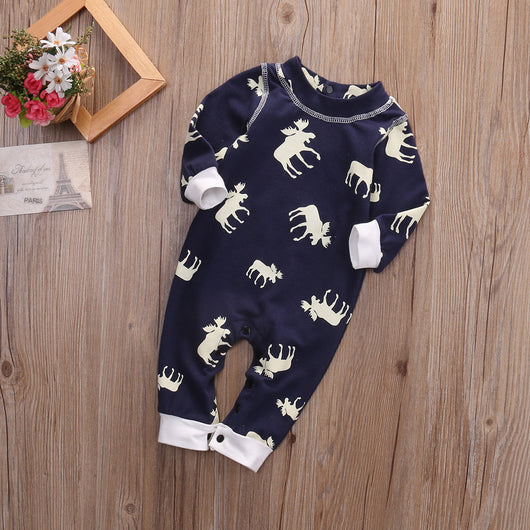 Mameluco Infantil de Algodón con Estampado Venado de Manga Larga - Image 11