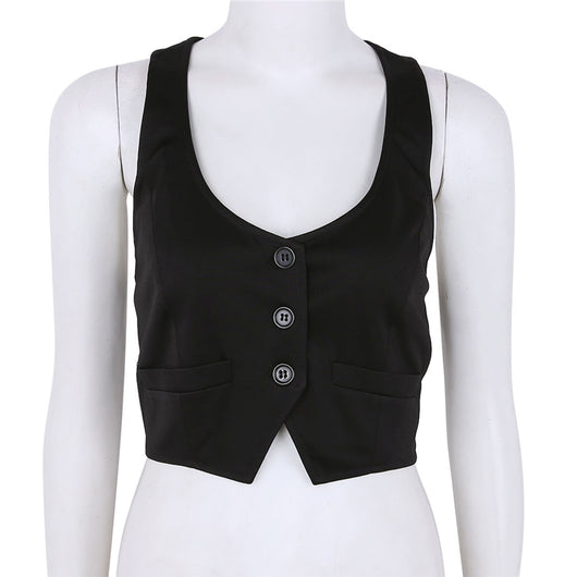 Chaleco Ajustado de Cuello V con Botones para Mujer - Image 10