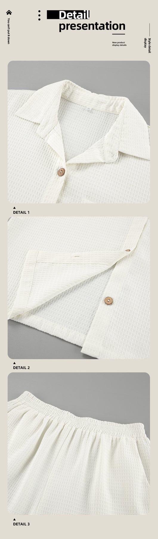 Conjunto Playero con Diseño Waffle - Camisa y Shorts - Image 8