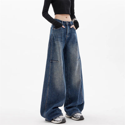 Pantalón Ancho Largo Holgado con Diseño de Guadaña