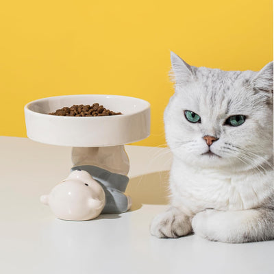 Comedero Elevado para Gatos de Cerámica - Bebedero Antioxidante con Diseño Felino - Image 13