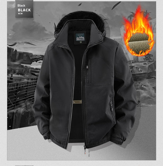 Chamarra Acolchada para Hombre con Capucha Desmontable y Forro Polar - Image 11