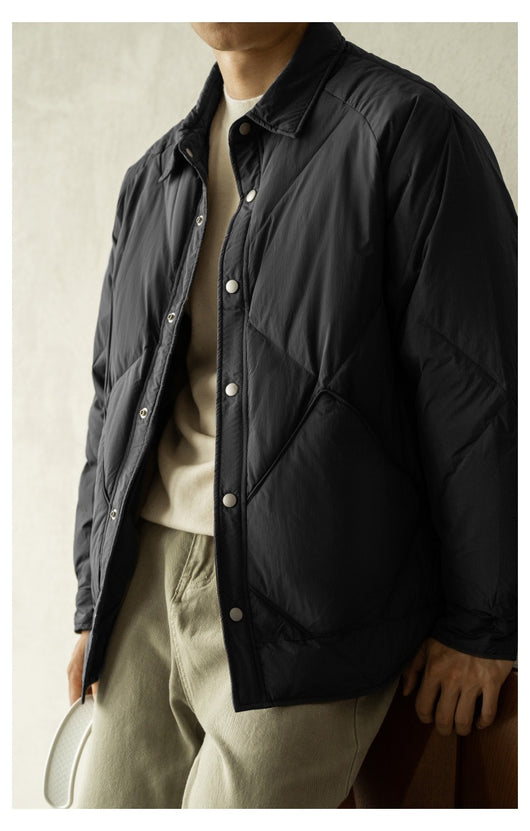 Chaqueta de Invierno Acolchada para Hombre con Cuello Tipo Camisa - Image 13