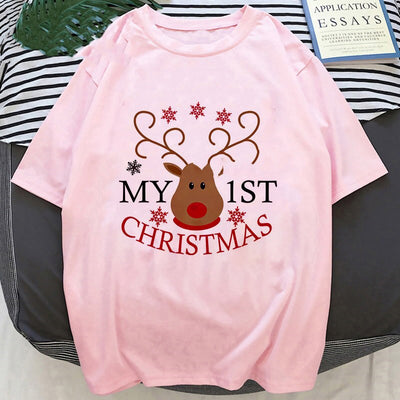 Playera Navideña con Estampado de Papá Noel y Reno - Image 46