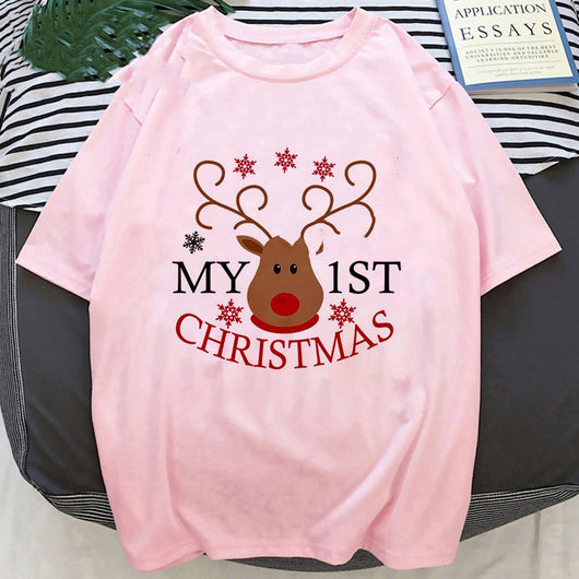 Playera Navideña con Estampado de Papá Noel y Reno - Image 46