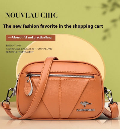 Bolso Bandolera Redondo de Cuero Genuino - Versátil y Elegante - Image 28