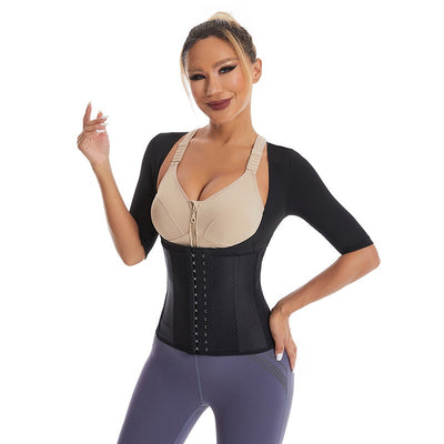 Faja Deportiva Reductora con 10 Varillas y Manga Corta - Cintura Controladora - Image 2