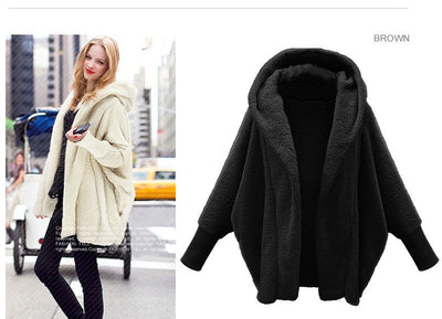 Abrigo Suelto con Capucha de Felpa para Mujer - Estilo Europeo y Americano - Image 13