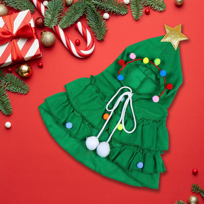 Disfraz Navideño para Gatos con Árbol y Estrella Brillante - Image 3