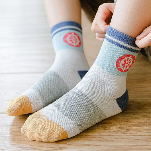 Calcetines de Algodón con Diseños Animados a Juego de Colores para Niños y Niñas