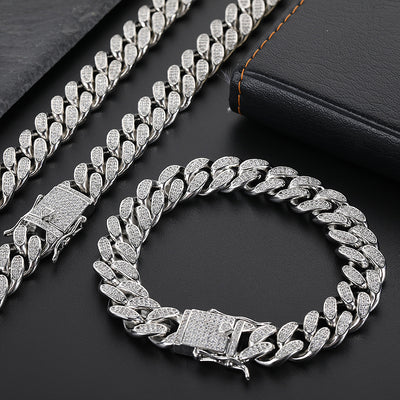 Cadena Cubana Hip Hop de Doble Fila con Diamantes Completos 12mm para Hombre - Image 14