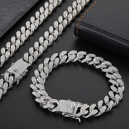 Cadena Cubana Hip Hop de Doble Fila con Diamantes Completos 12mm para Hombre - Image 14