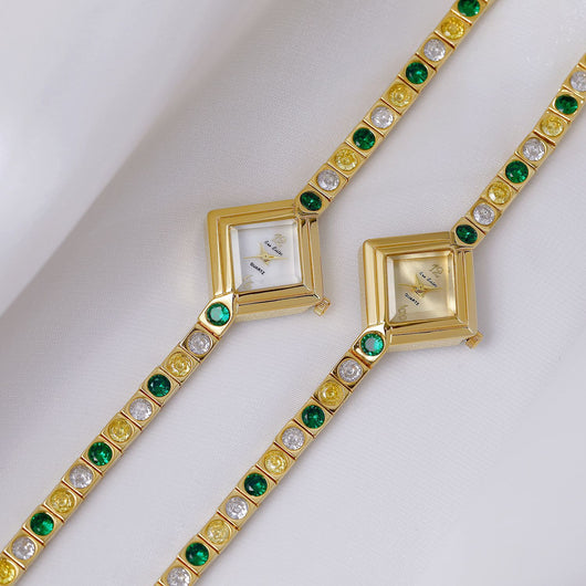 Reloj de Bolsillo Mujer Lujo Degradado Diamante Verde Primavera - Image 20