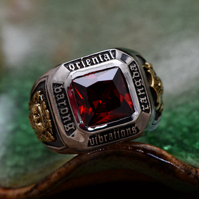 Anillo de Plata Tailandesa para Hombre con Cristal Rojo - Image 7