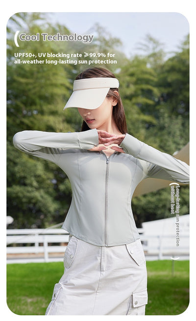 Chaqueta Yoga Ajustada UPF50 Protección Solar para Mujeres - Image 14