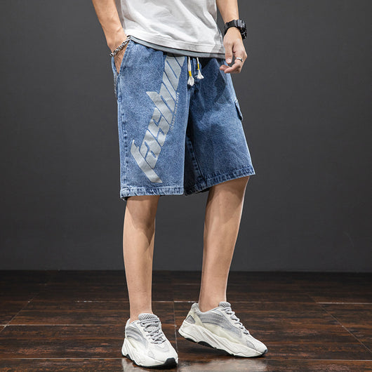Shorts Denim Sueltos Rectos Versátiles para Hombre - Image 12