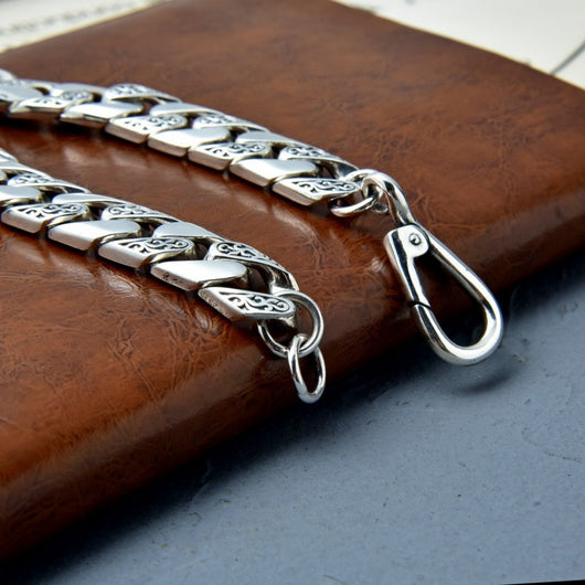 Pulsera de Plata S925 Personalizada con Patrón Tejido - Cadena Gruesa y Dominante - Image 7