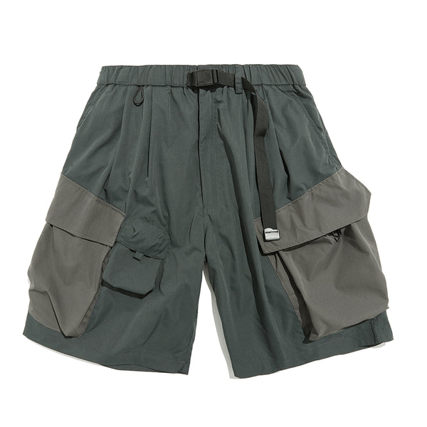 Shorts Cargo Hombre Verano con Bolsillos Múltiples y Paneles de Contraste