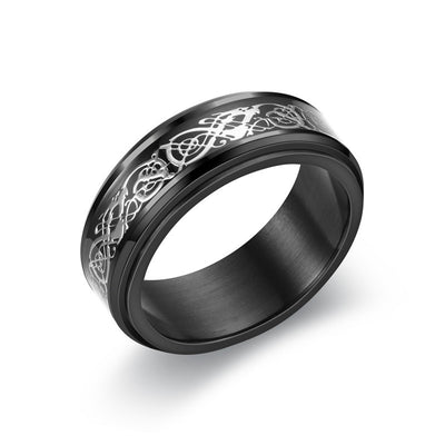 Anillo Giratorio Doble de Acero Titanio para Hombre - Image 10