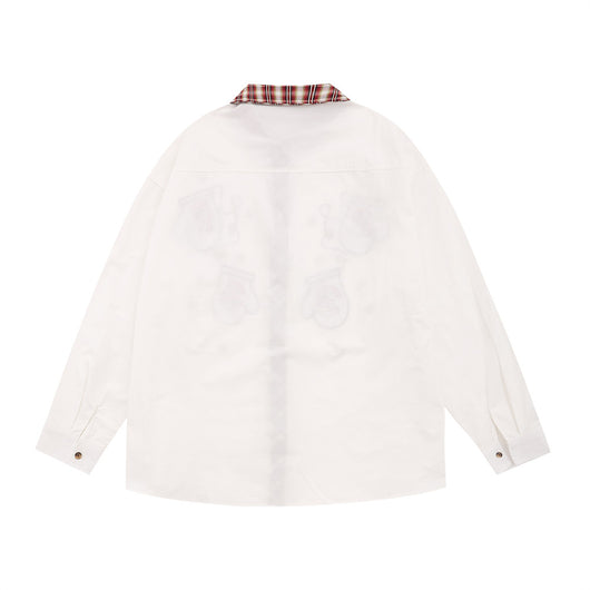 Blusa Navideña Bordada Manga Larga con Solapas Contrastantes - Image 20