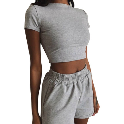 Conjunto Crop Top y Short Cintura Alta - Estilo Casual Moderno - Image 13