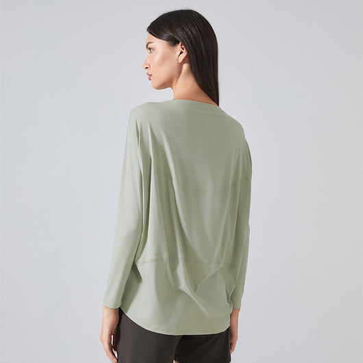 Blusa Deportiva Suelta de Manga Larga Efecto Segunda Piel - Image 3