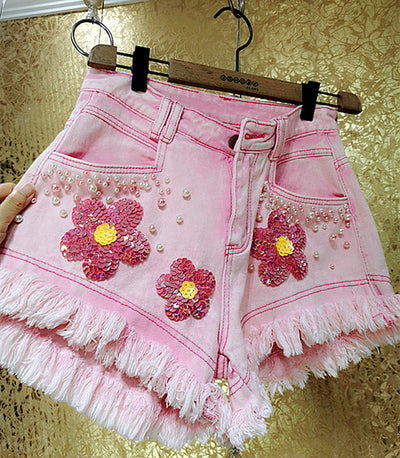 Shorts de Denim con Flecos Laterales para Mujer - Image 4