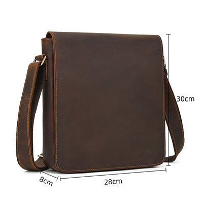 Bolsa Bandolera de Cuero Genuino Crazy Horse para Hombre - Image 30