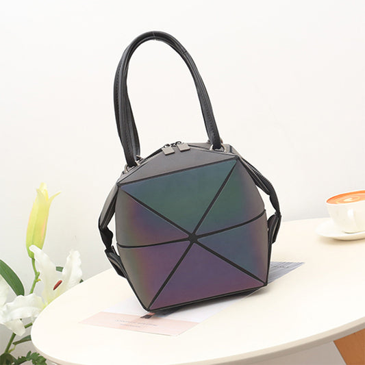 Bolso Geométrico Luminoso Plegable con Cambio de Colores