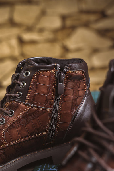 Botas de Cuero Retro con Cierre Lateral para Aventuras Urbanas - Image 47