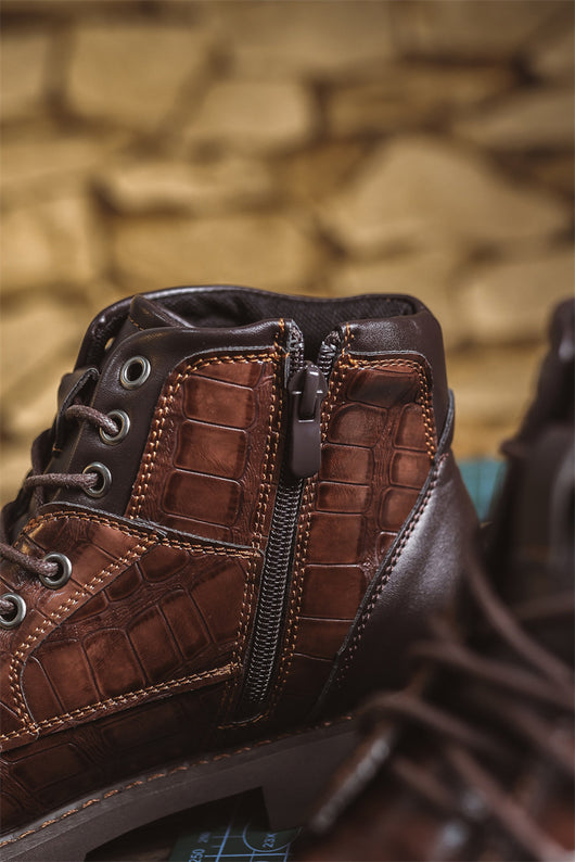 Botas de Cuero Retro con Cierre Lateral para Aventuras Urbanas - Image 47