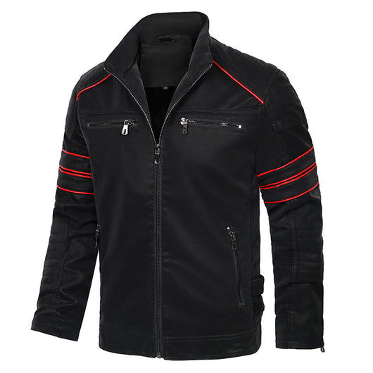 Chaqueta de Cuero PU con Cuello Mao para Hombre - Image 2