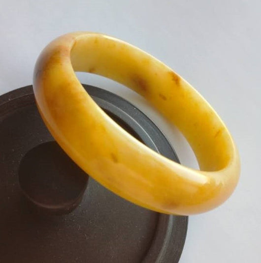 Pulsera de Jade Yadan Dorado del Gobi de Xinjiang - Joya Sedosa Auténtica - Image 10