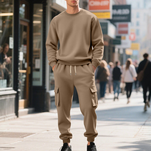 Conjunto Deportivo Hombre Sudadera y Pantalón Oversize Cuello Redondo - Image 8