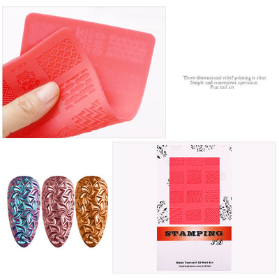 Plantilla de Estampado de Uñas en Silicona con Relieve 3D - Image 10