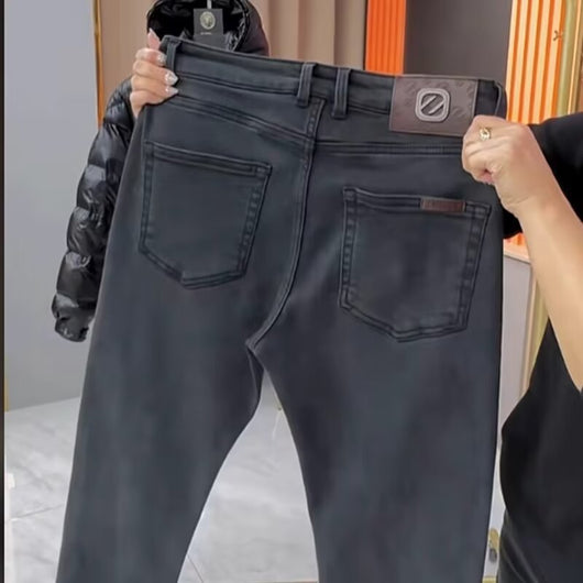 Jeans Slim Fit Negros Lavados para Hombre - Estilo Europeo Moderno - Image 3