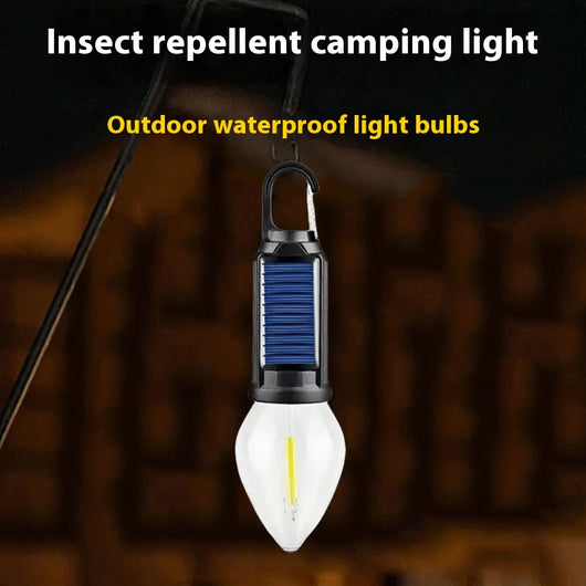 Lámpara Solar de Camping con Gancho y Carga USB - Luz Tungsteno Portátil - Image 8