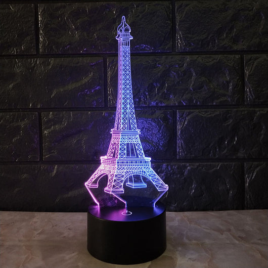 Lámpara 3D Torre Eiffel con Luz Nocturna Táctil y Colores Cambiantes - Image 5
