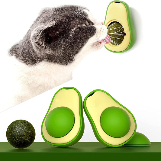 Juguete Interactivo de Aguacate con Catnip para Limpieza Dental Felina