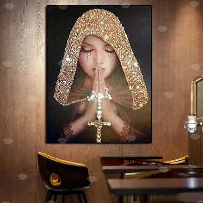 Cuadro de Diamantes 5D Redondo - Pintura Religiosa DIY para el Hogar