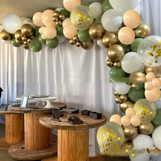 Set de Globos Verdes Aguacate con Formas Decorativas para Fiestas de Cumpleaños