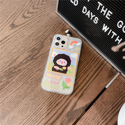 Funda para Teléfono con Cordero 3D Rotativo Transparente en Silicona - Image 3