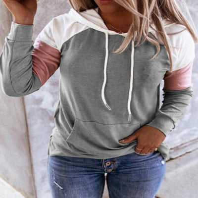 Sudadera Hoodie Suelta con Capucha - Diseño Bicolor Casual - Image 23