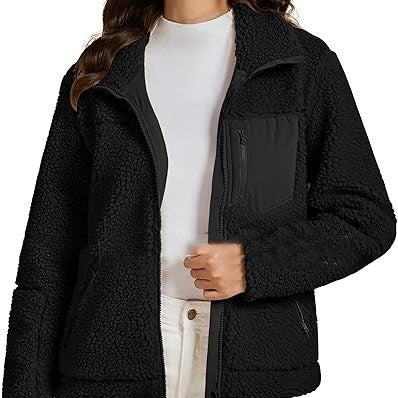 Camisa Polar Suelta con Solapa y Botones para Otoño e Invierno