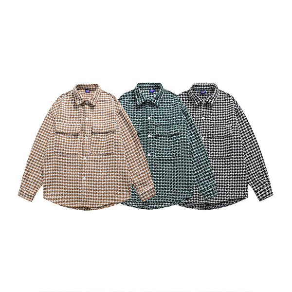 Camisa Cuadros Pájaro Americano - Abrigo Holgado y Versátil