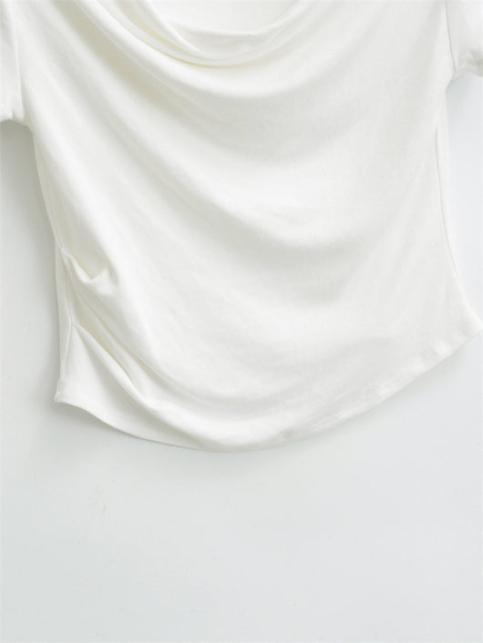Blusa Tejida de Cuello Solapa Estilo Europeo Manga Corta - Image 15
